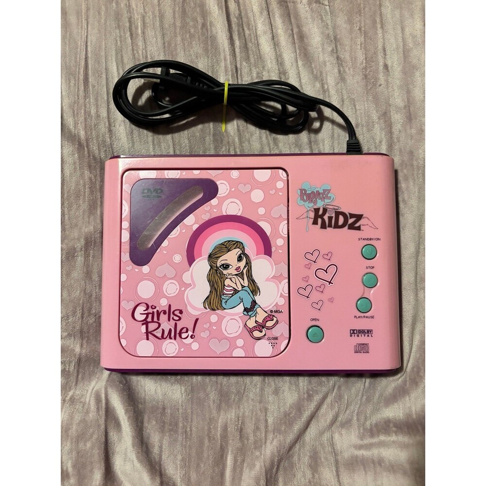 VTG 2007 Bratz Kidz "Girls Rule!" Pink DVD Player MGA Entertainment Retro Y2K
